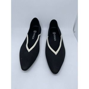 Vivaia Pointed Toe Knitted Flat Deep Ebony
